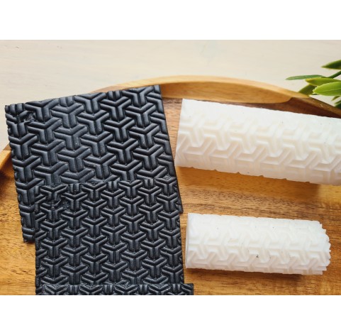 3D cube pattern texture roller, style 14, for polymer clay, one clay roller or FULL set