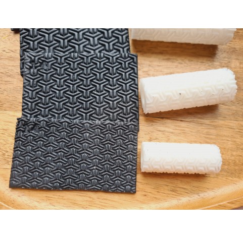 3D cube pattern texture roller, style 14, for polymer clay, one clay roller or FULL set