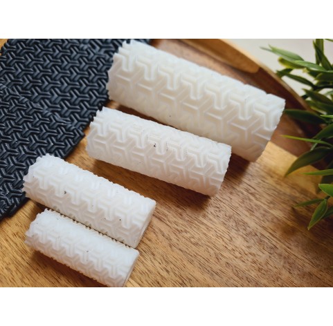 3D cube pattern texture roller, style 14, for polymer clay, one clay roller or FULL set