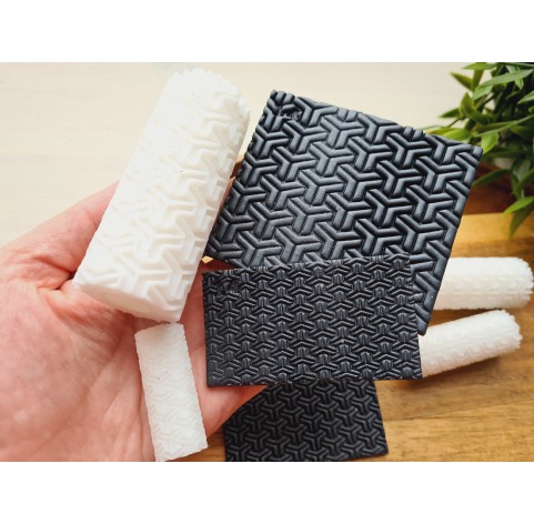 3D cube pattern texture roller, style 14, for polymer clay, one clay roller or FULL set