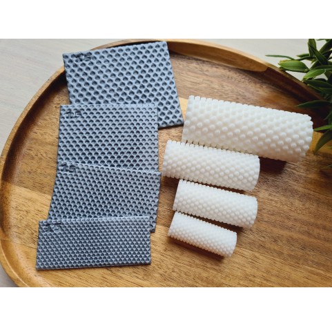Perforated plate pattern texture roller, style 15, for polymer clay, one clay roller or FULL set
