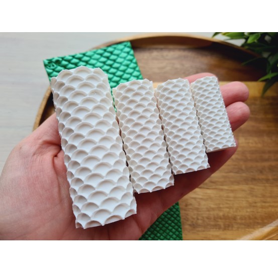 Round scale pattern texture roller, style 16, for polymer clay, one clay roller or FULL set