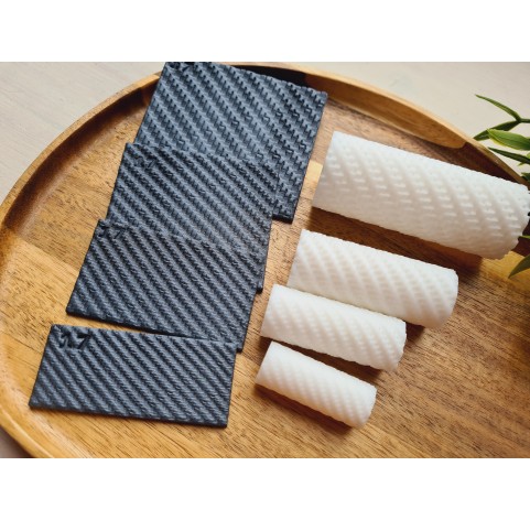 Carbon pattern texture roller, style 17, for polymer clay, one clay roller or FULL set