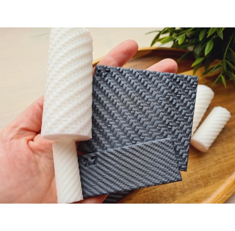 Carbon pattern texture roller, style 17, for polymer clay, one clay roller or FULL set