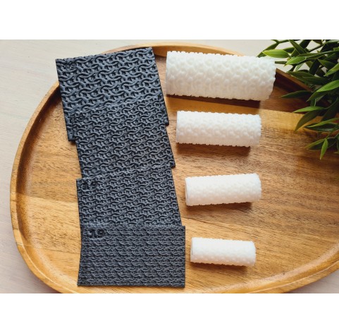 Chainmail pattern texture roller, style 19, for polymer clay, one clay roller or FULL set