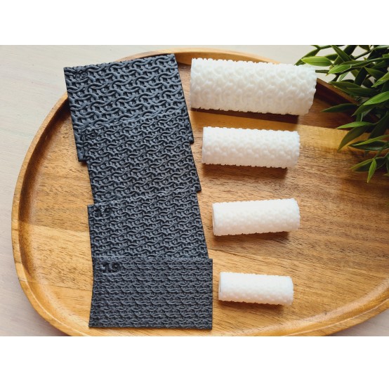 Chainmail pattern texture roller, style 19, for polymer clay, one clay roller or FULL set