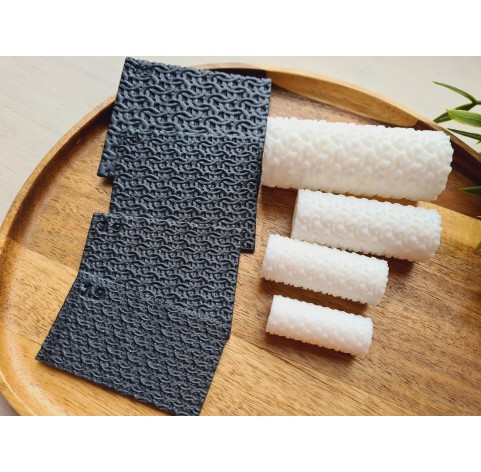 Chainmail pattern texture roller, style 19, for polymer clay, one clay roller or FULL set