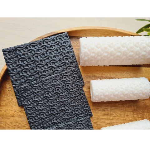 Chainmail pattern texture roller, style 19, for polymer clay, one clay roller or FULL set
