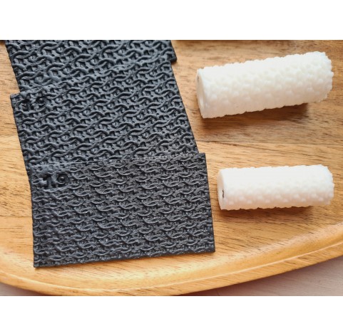 Chainmail pattern texture roller, style 19, for polymer clay, one clay roller or FULL set