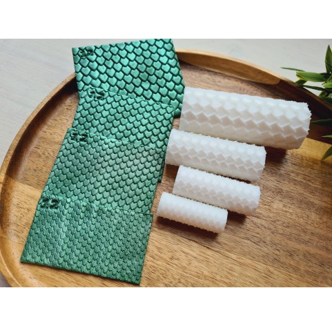 Small scale pattern texture roller, style 12, for polymer clay, one clay roller or FULL set