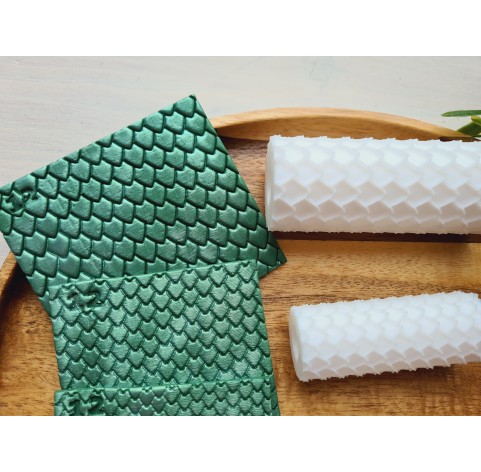 Small scale pattern texture roller, style 12, for polymer clay, one clay roller or FULL set