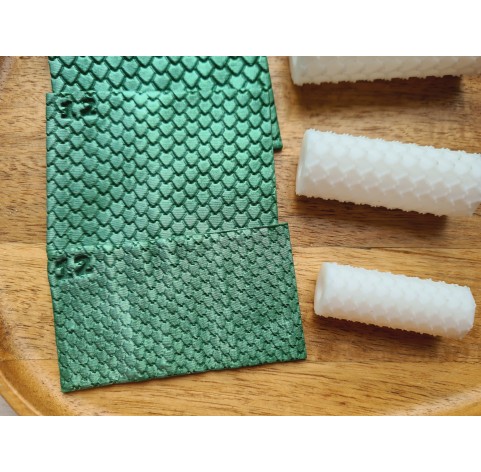 Small scale pattern texture roller, style 12, for polymer clay, one clay roller or FULL set