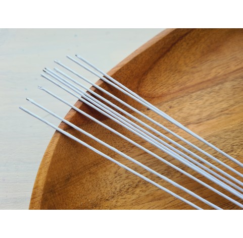 Floristic wire, white, size 18, 30 cm, 10 pcs.