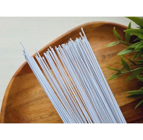 Floristic wire, white, size 20, 30 cm, 100 pcs.