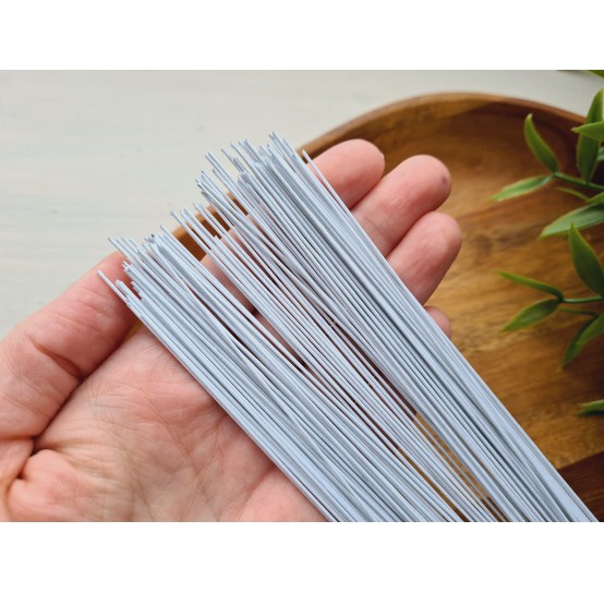 Floristic wire, white, size 22, 30 cm, 100 pcs.