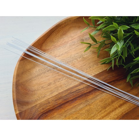 Floristic wire, white, size 22, 30 cm, 10 pcs.