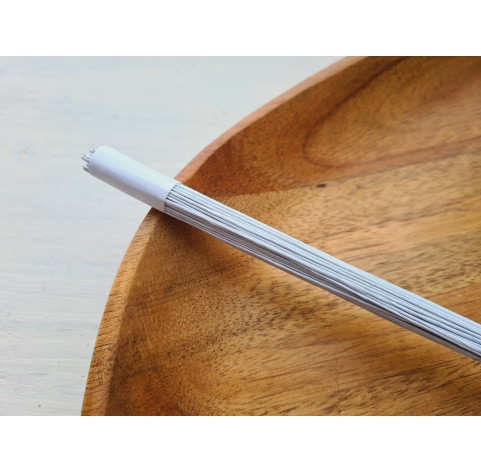 Floristic wire, white, size 24, 30 cm, 100 pcs.