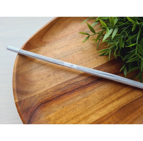 Floristic wire, white, size 24, 30 cm, 100 pcs.