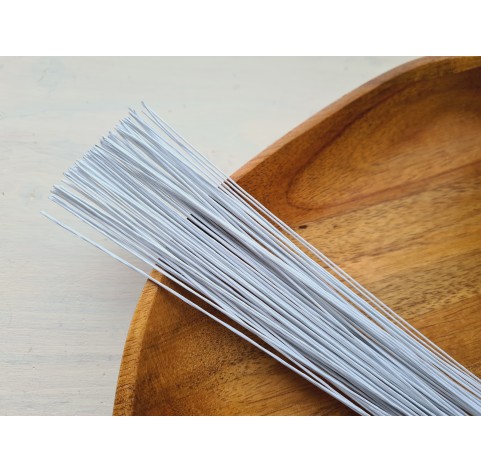 Floristic wire, white, size 26, 30 cm, 100 pcs.