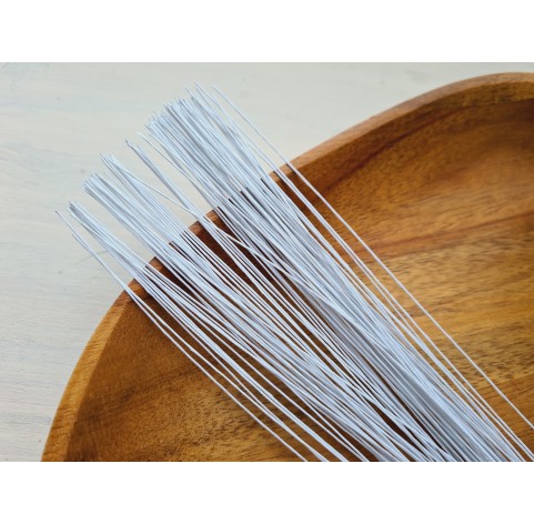 Floristic wire, white, size 28, 30 cm, 100 pcs.
