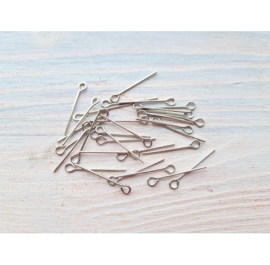Nails with loop, silver, ~ 30 pcs., 20 mm