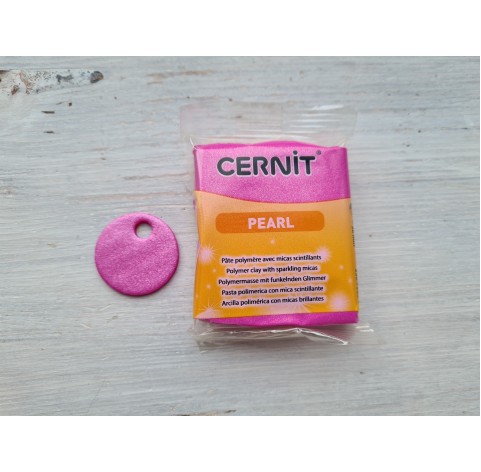Cernit Pearl oven-bake polymer clay, Magenta, Nr.460, 56 gr
