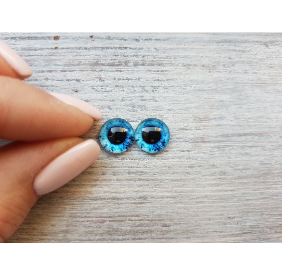 Glass eyes Blue 10, ~ Ø 1 cm