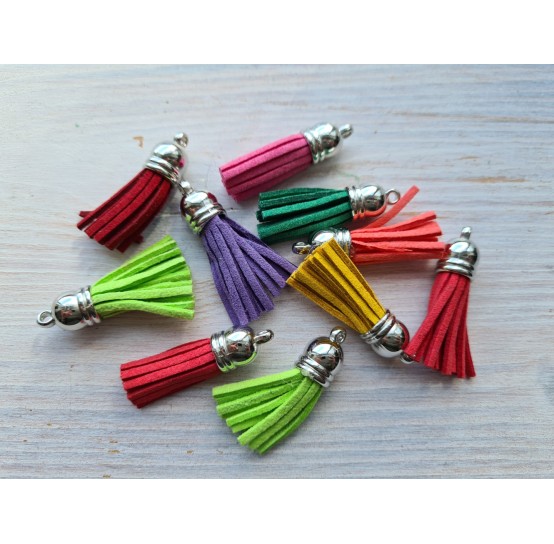 Decor for key chains, 1*3.5, various colors, 10 pcs.