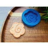 Silicone mold, Full size biscuit, style 46, flower, ~ Ø 3.7 cm, H:0.8 cm