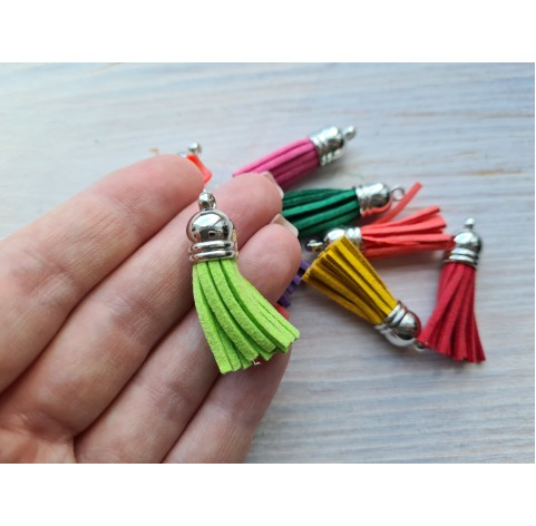Decor for key chains, 1*3.5, various colors, 10 pcs.
