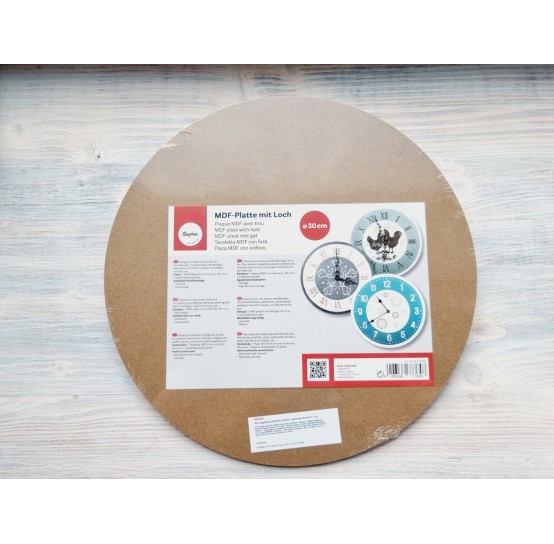 MDF blank for watch, D: 30 cm, dial opening D: 1.1 cm