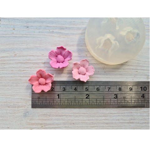 Silicone mold, Flowers, 3 pcs., ~ Ø 2.2 cm