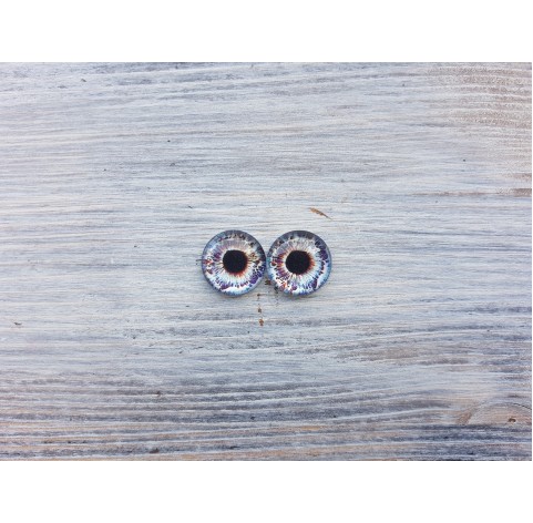 Glass eyes Blue 4, ~ Ø 1.4 cm