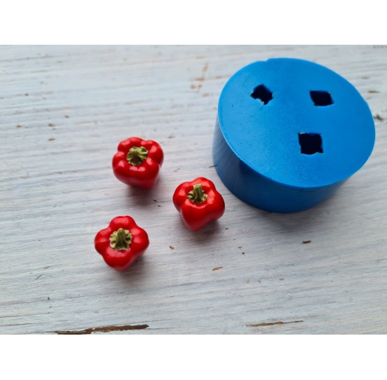 Silicone mold, Bell pepper with greens, 3 pcs., ~ 1.3-2.3 cm