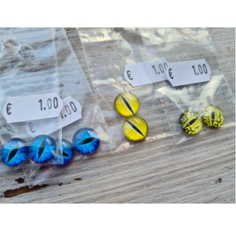 Glass eyes, Random choice Style 1, ~ Ø 1,2 cm