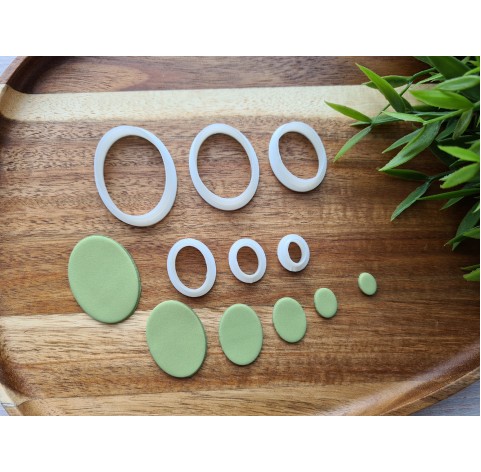 "Oval", set of 6 cutters, one clay cutter or FULL set