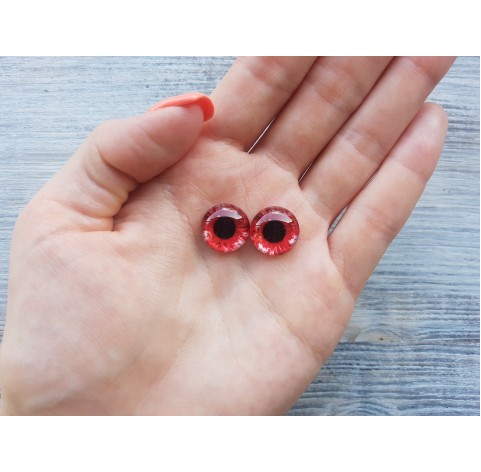 Glass eyes Red 1, ~ Ø 1.4 cm
