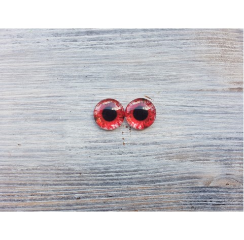 Glass eyes Red 1, ~ Ø 1.6 cm