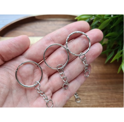 Keychain rings, silver, 10 pcs.