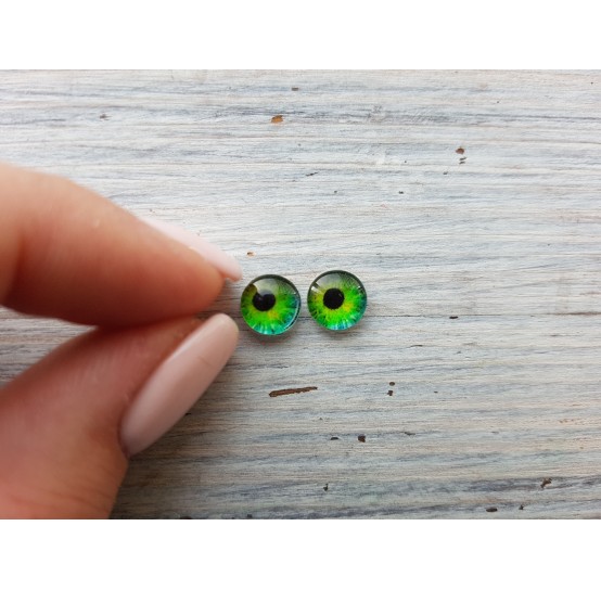 Glass eyes Green 9, ~ Ø 0.8 cm