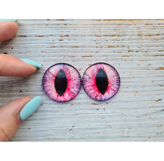 Glass eyes Pink 3, ~ Ø 3 cm