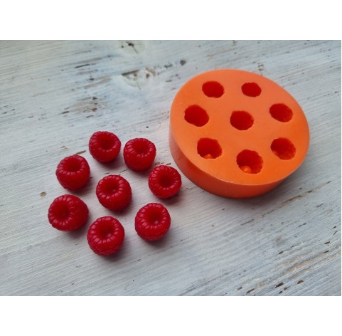 Silicone mold, Natural raspberry, inverted, L, 8 elements, ~ Ø 1.8 cm, H:1.6-1.7 cm