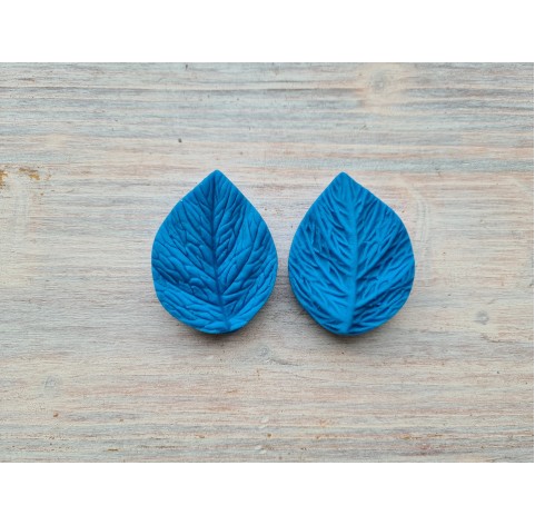 Silicone veiner, Leaf, style 3, ~ 3.6*4.6 cm + 3 cutters 3*4 cm, 2.2*3 cm, 1.4*2 cm, set or individually