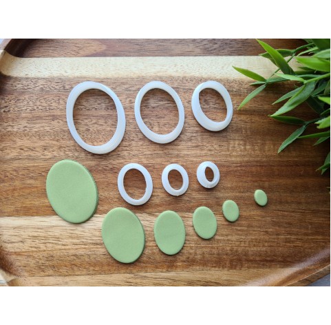 "Oval", set of 6 cutters, one clay cutter or FULL set