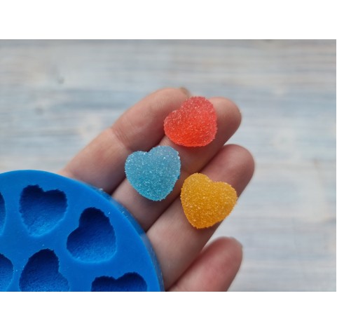 Silicone mold, Sugar hearts, 14 pcs., ~ 1.5 cm