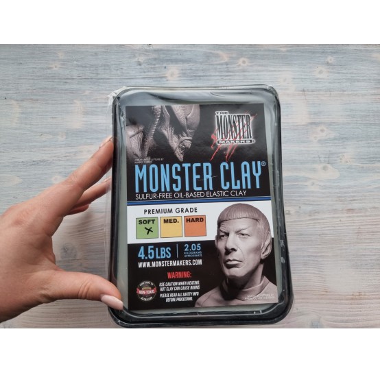 Monster Clay polymer clay, grey, soft, 2.05 kg