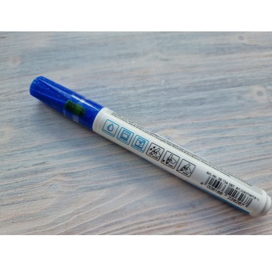 Felt pen/marker for porcelain and glass, with glitter "Effect", midnight blue, for lines 1-2 mm
