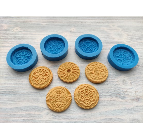 Silicone molds for full size round cookies or biscuits