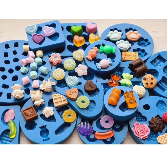 Silicone molds of sweets, jellies and candies