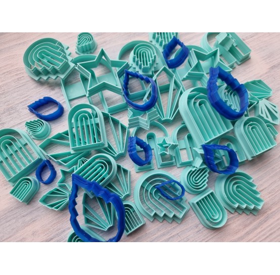 Plastic 3D-printed clay cutters for polymer clay